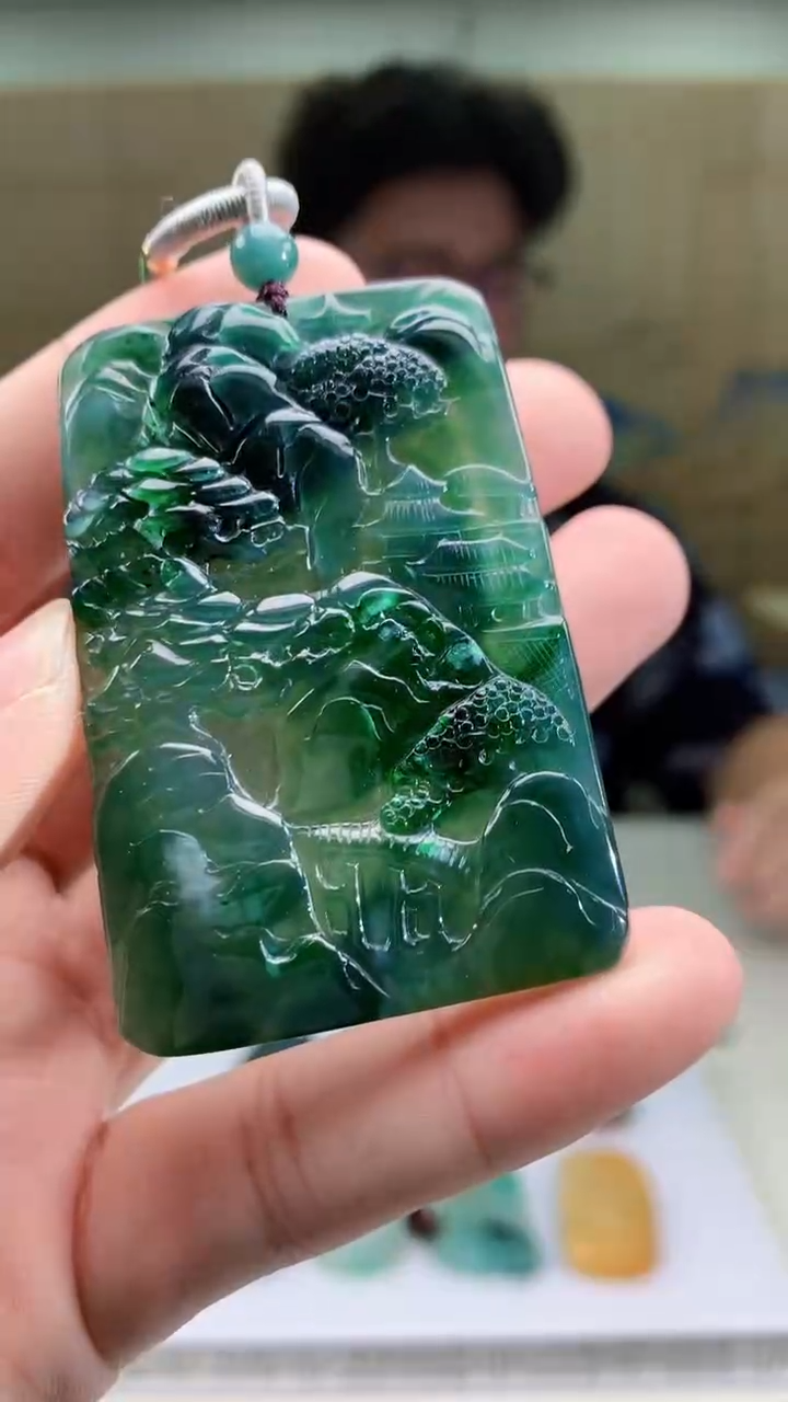 【闪购商品】定制翡翠未镶嵌4688bb-毛货挂件7