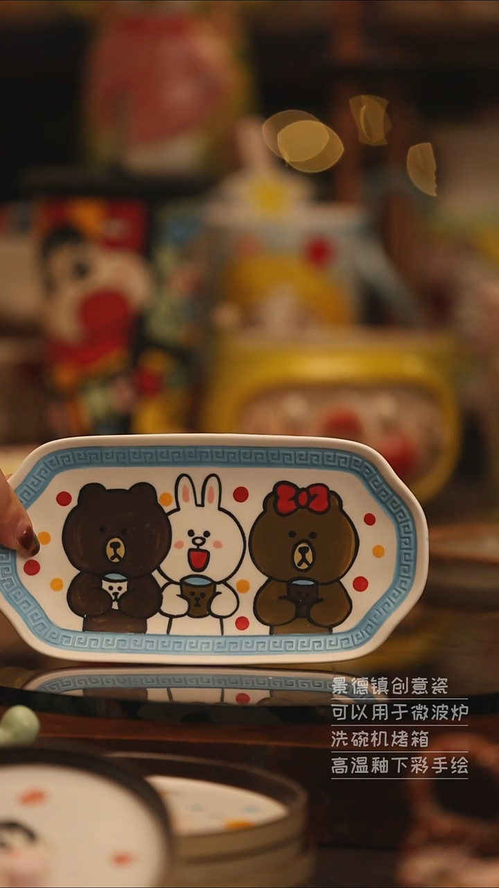 陶瓷景德镇可爱陶瓷釉下彩绘设计师款