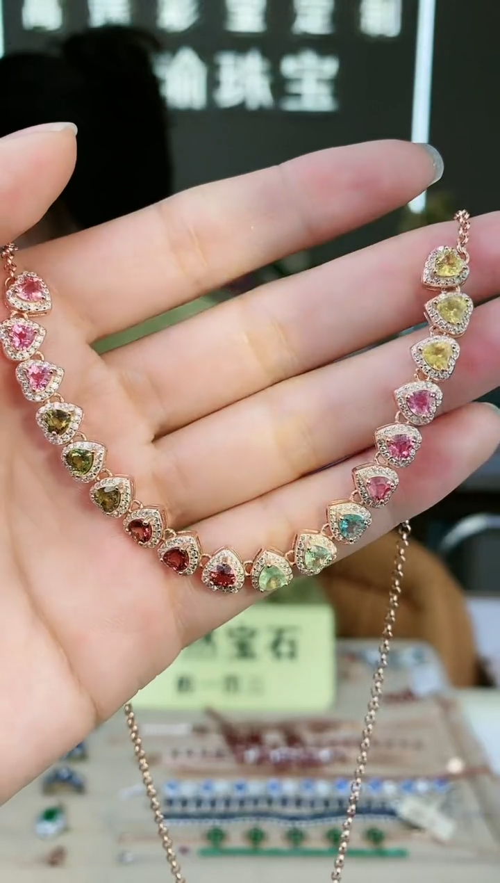 【闪购商品】碧玺颈饰银S925镶嵌颈饰