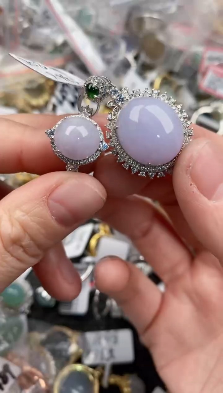 银S925镶嵌戒指翡翠999               2