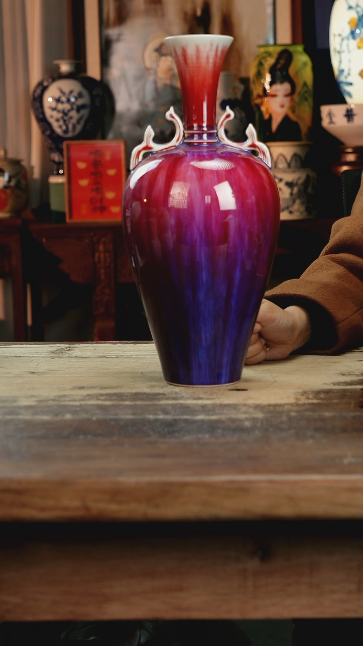 【闪购商品】瓷片景德镇纯手工釉下彩精品花瓶