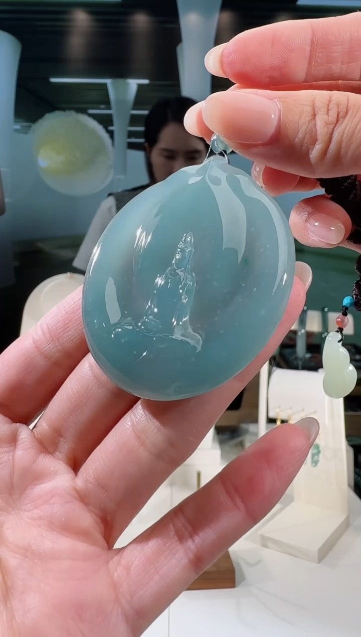 翡翠未镶嵌吊坠(不含链)观音