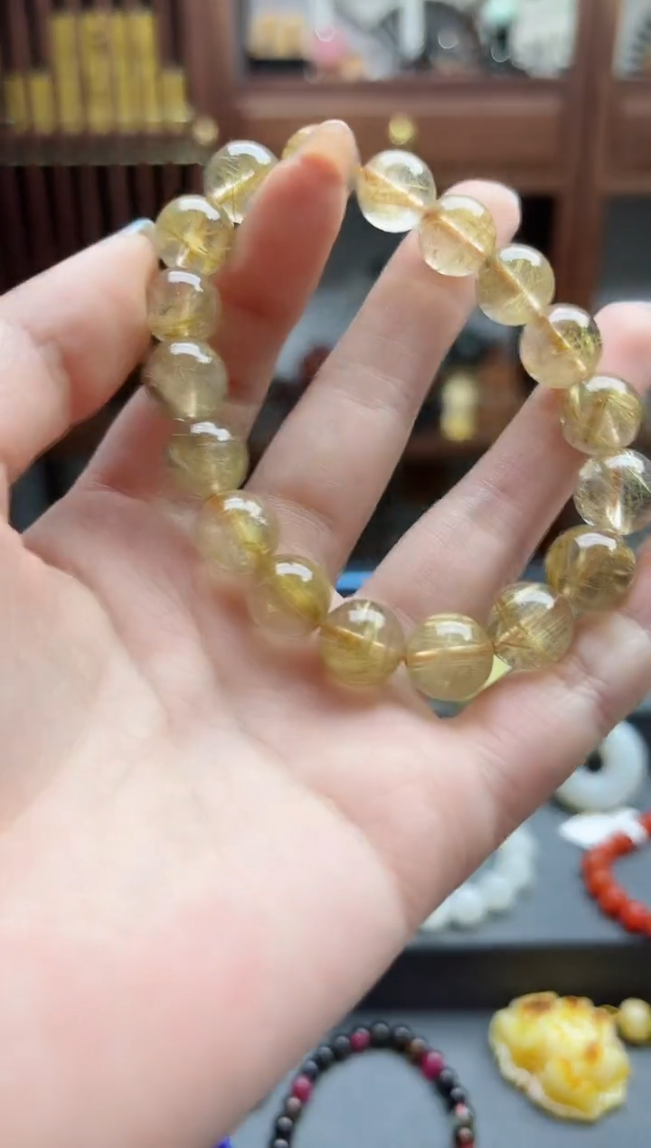 【闪购商品】水晶手串未镶嵌金发晶水晶手串*1 ZD