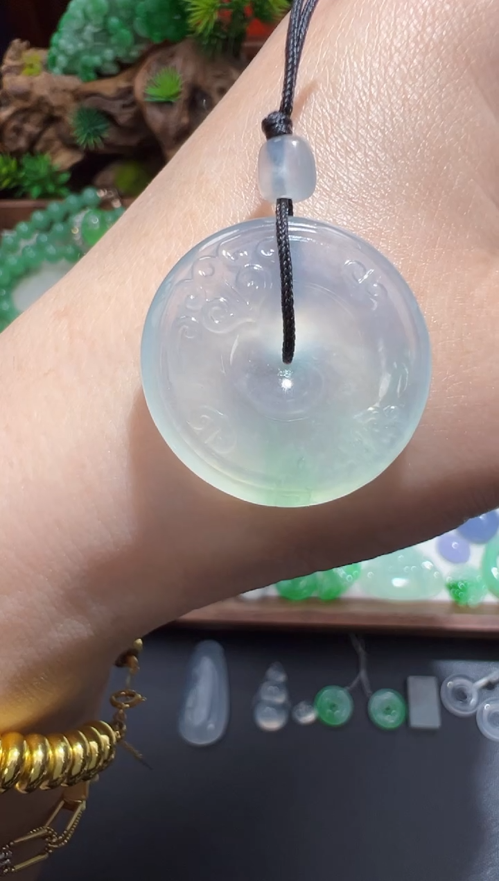 未镶嵌定制翡翠25.1*5.2仿古平安扣