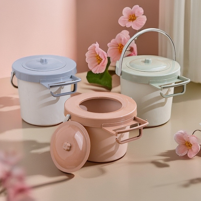 移动便携式卧室家用带盖成人老人孕妇痰盂坐便桶尿桶坐浴大口径