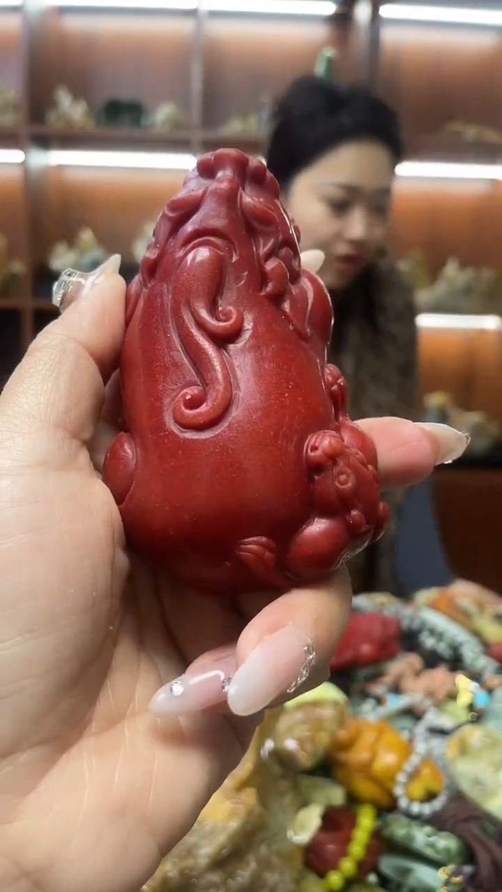 未镶嵌蛇纹石玉手把   