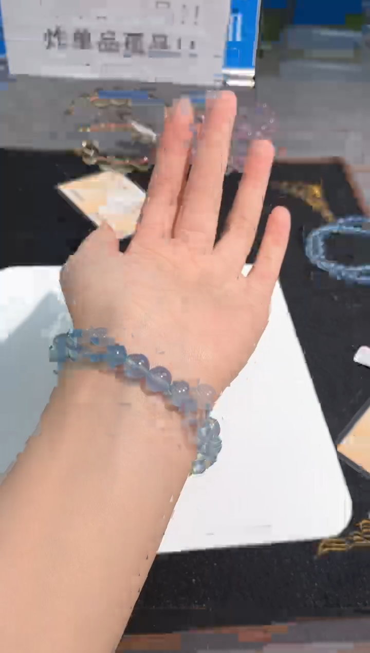 【闪购商品】水晶手链未镶嵌65号海蓝宝渐变单圈8mm