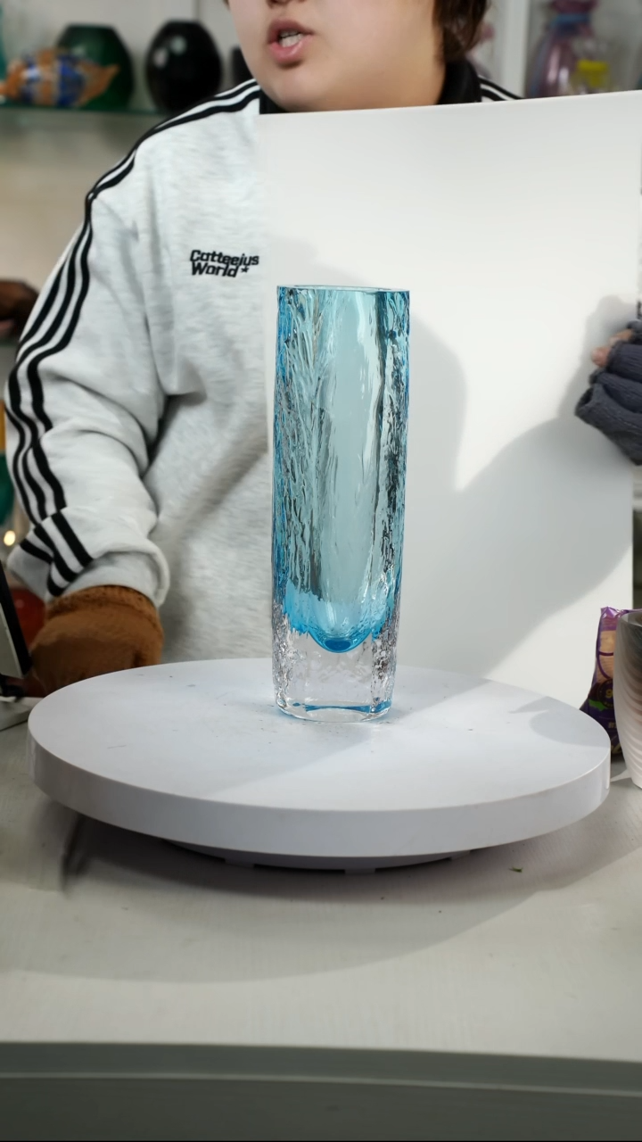 【闪购商品】琉璃【弘扬】高30轻奢琉璃花器正常手工痕迹