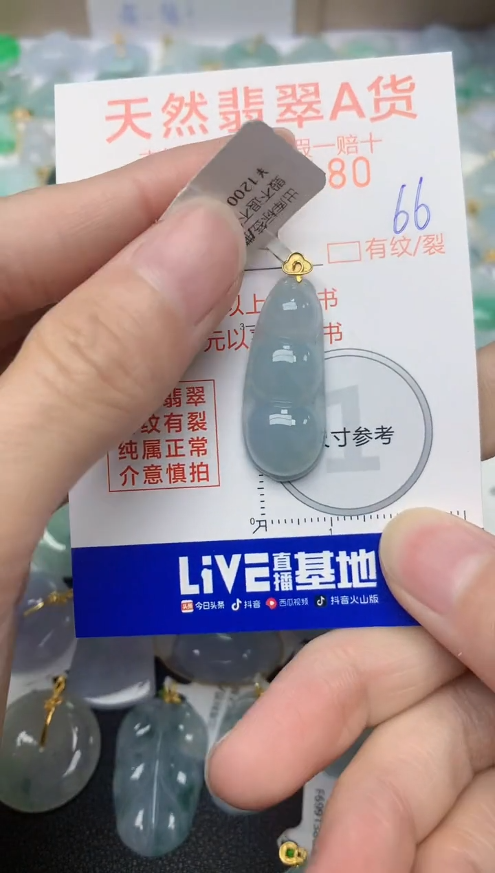 【闪购商品】翡翠颈饰18K金镶嵌66天然翡翠A货 