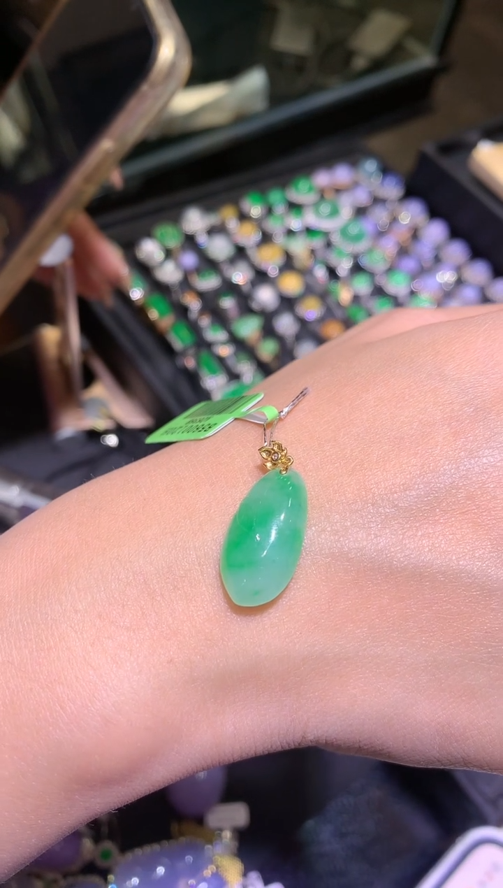 【闪购商品】翡翠吊坠(不含链)银S925镶嵌福瓜