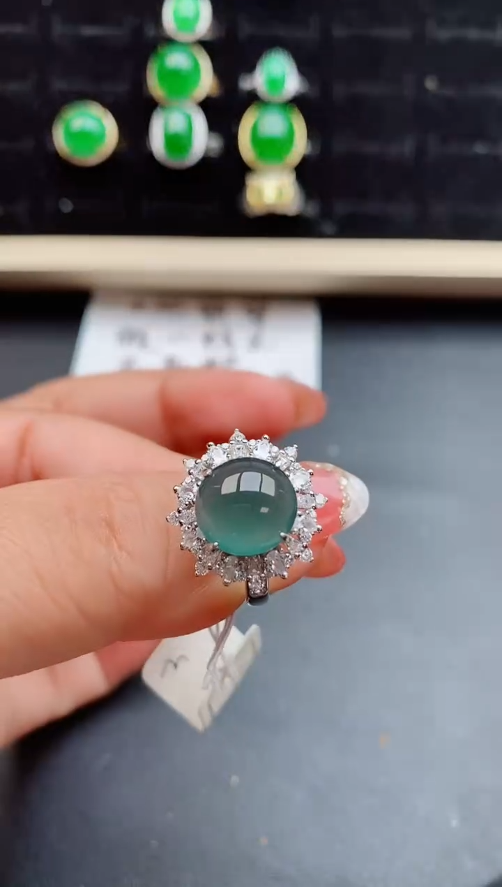 【闪购商品】翡翠戒指银S925镶嵌80800
