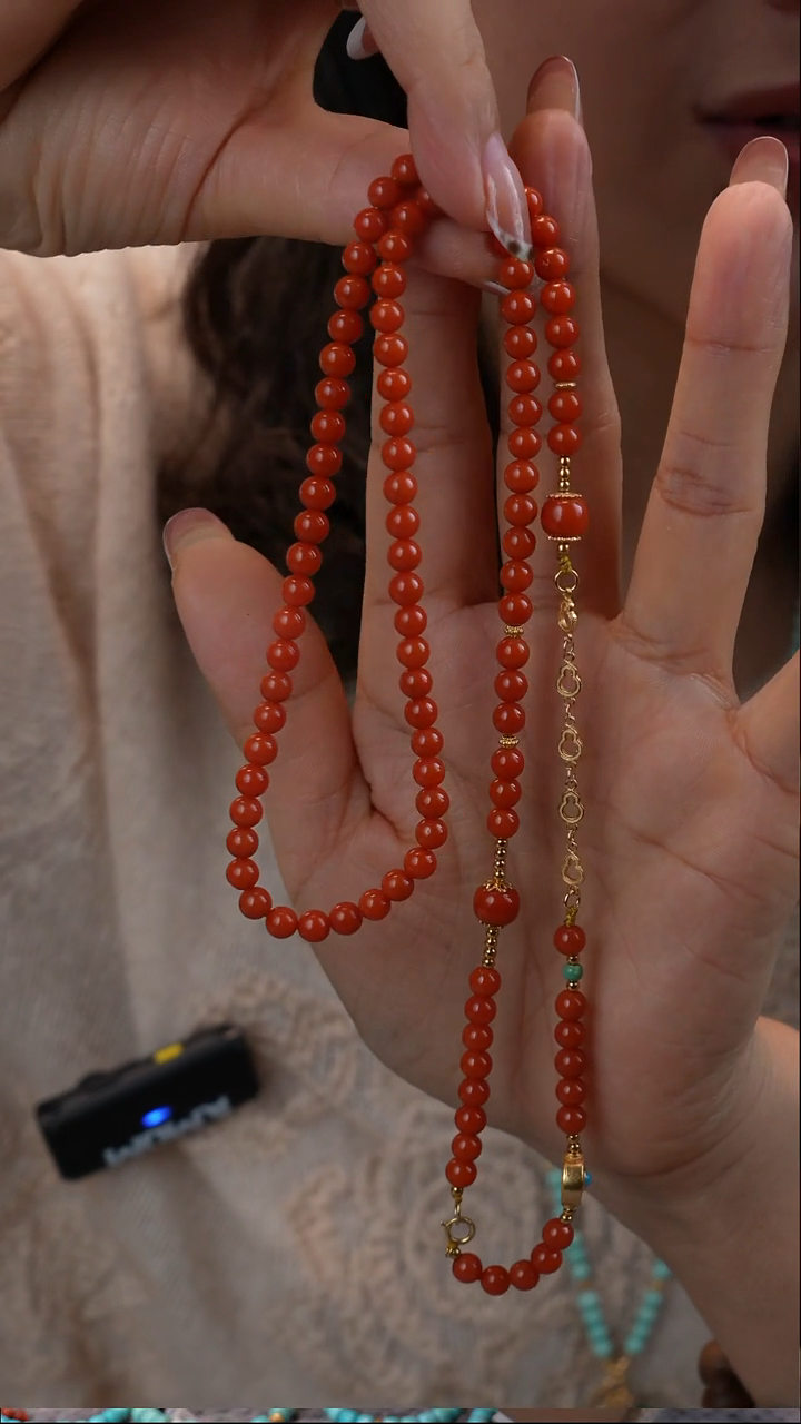 项链银S925镀金镶嵌南红玛瑙111111