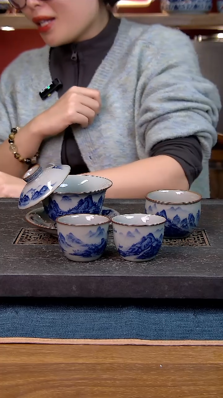 简装家用款4件套 老陶泥开片纹陶瓷茶具