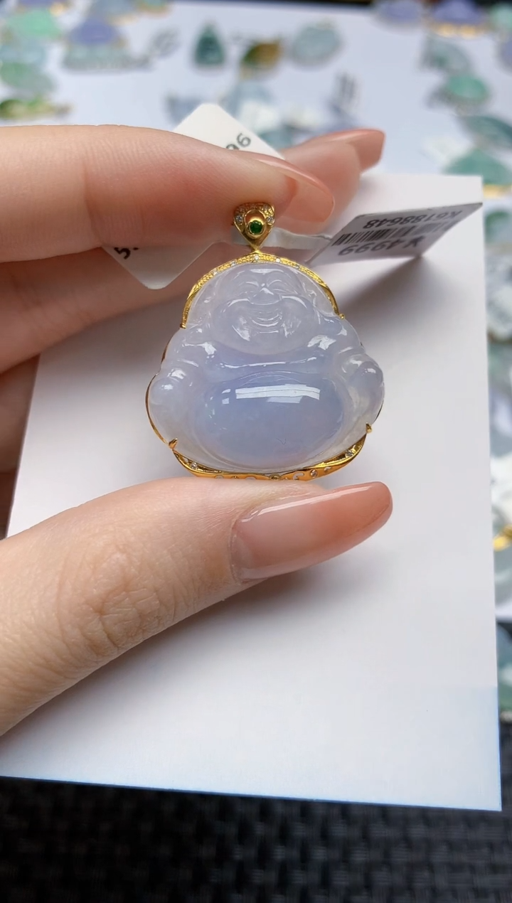 【闪购商品】翡翠颈饰18K金镶嵌天然翡翠A货