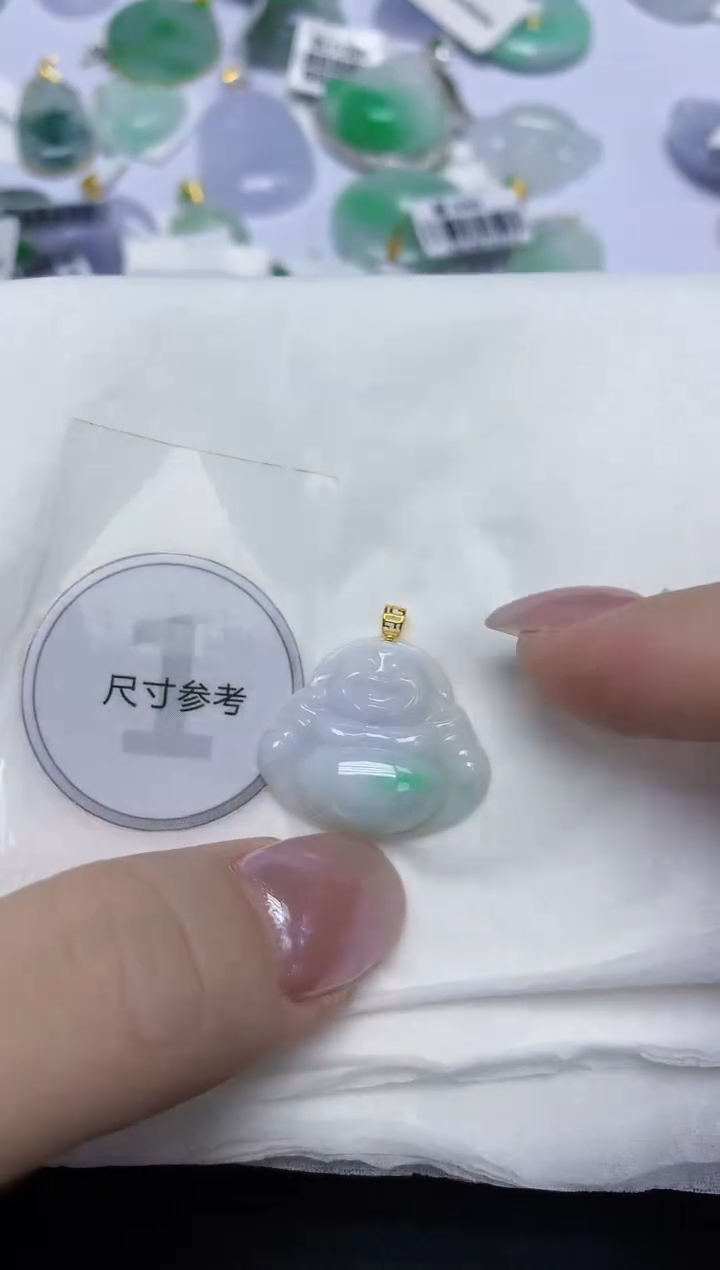 翡翠18K金镶嵌颈饰天然缅甸翡翠A货百元以上9元证书费自理