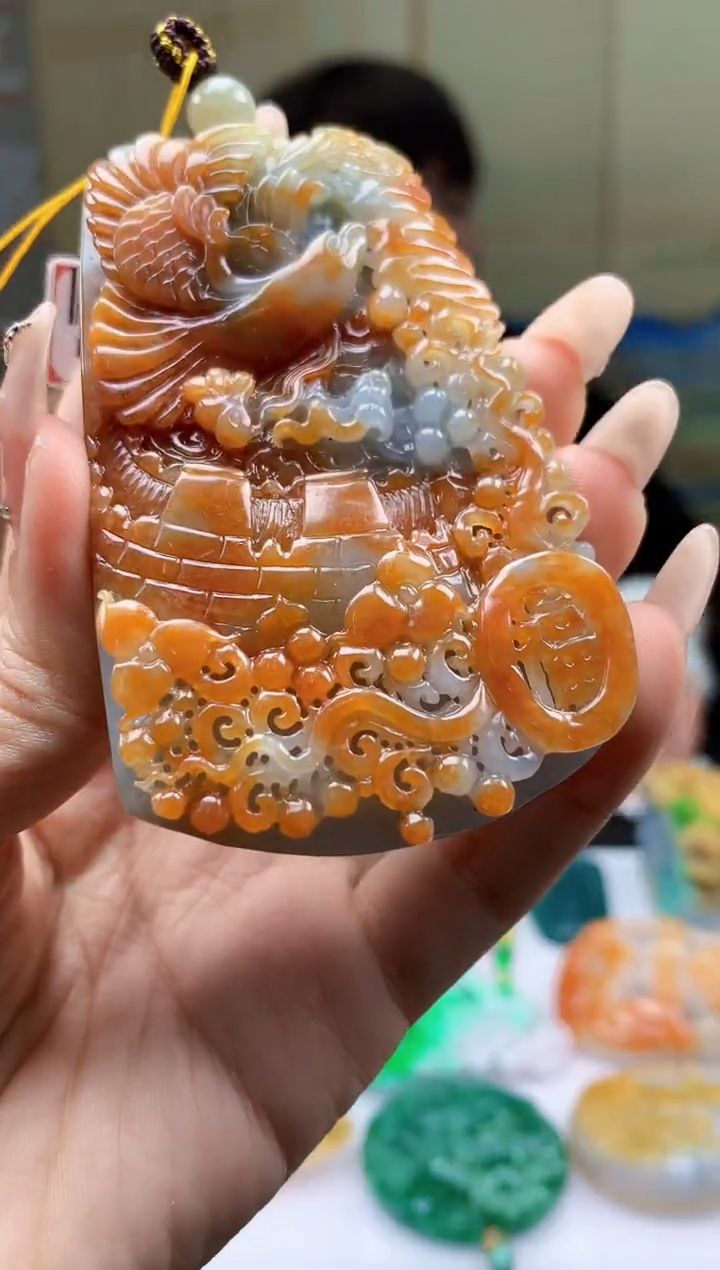 【闪购商品】定制翡翠未镶嵌5060ty-毛货挂件224