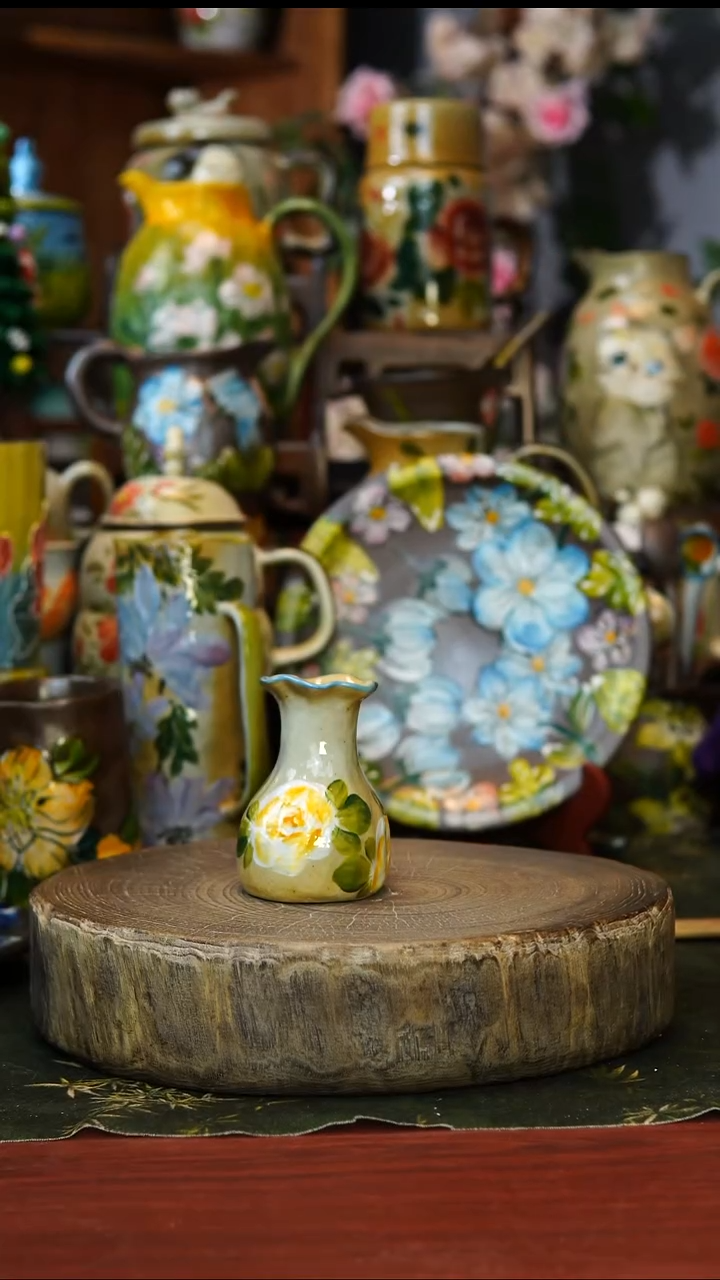 花瓶5景德镇手工手绘釉下彩