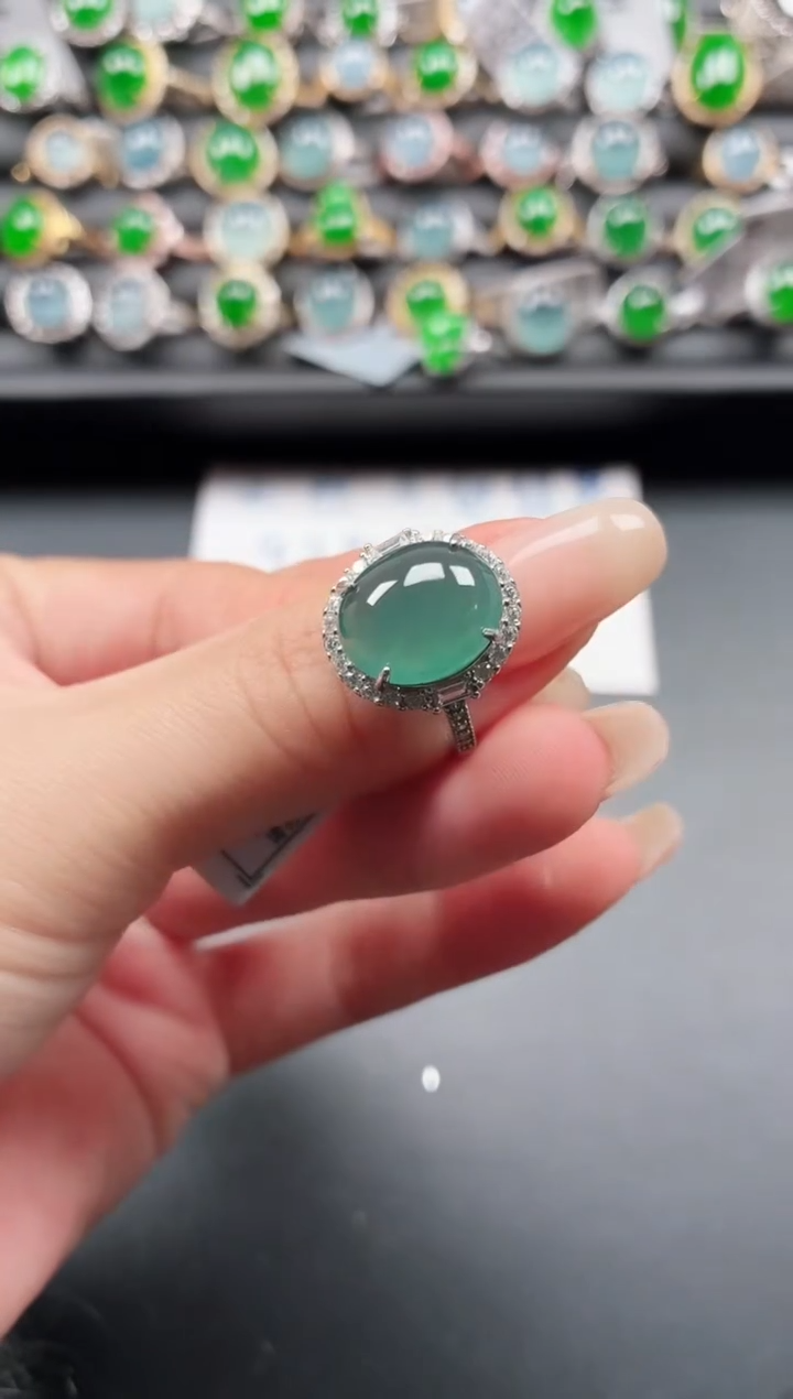 银S925镶嵌戒指翡翠1111