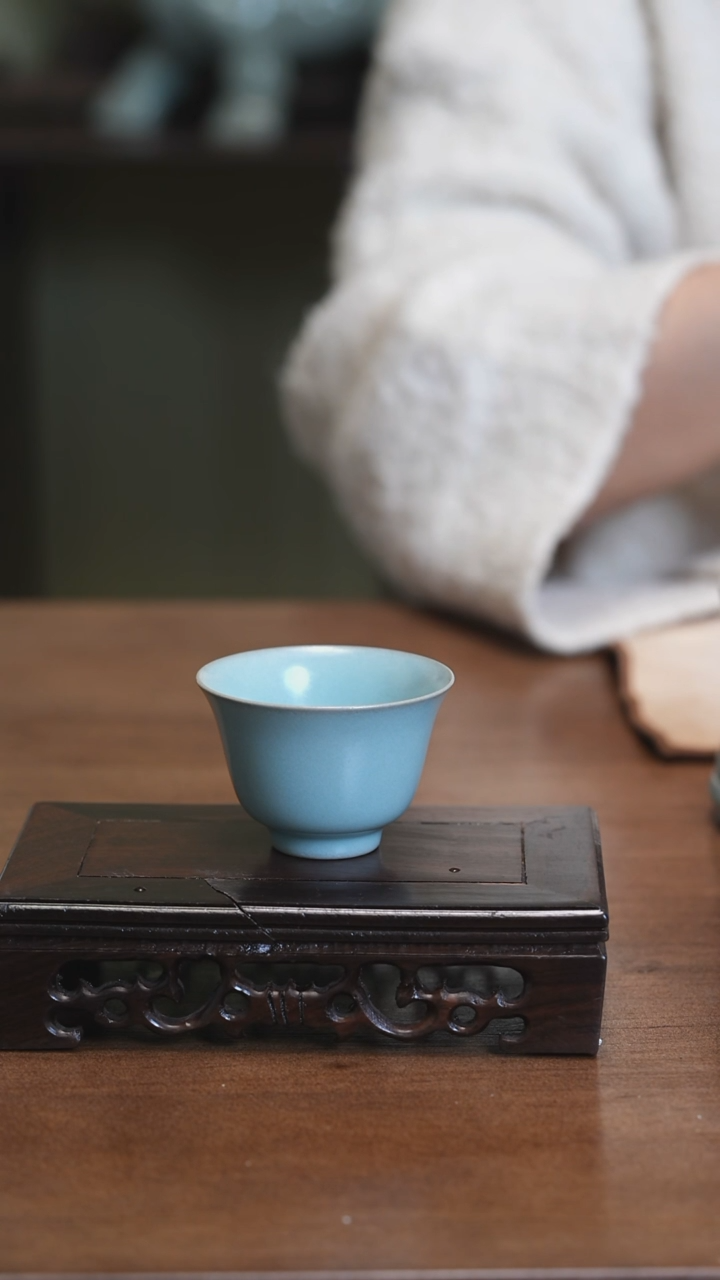 【闪购商品】Y宝丰宋官窑原产地汝瓷大铃铛品茗杯