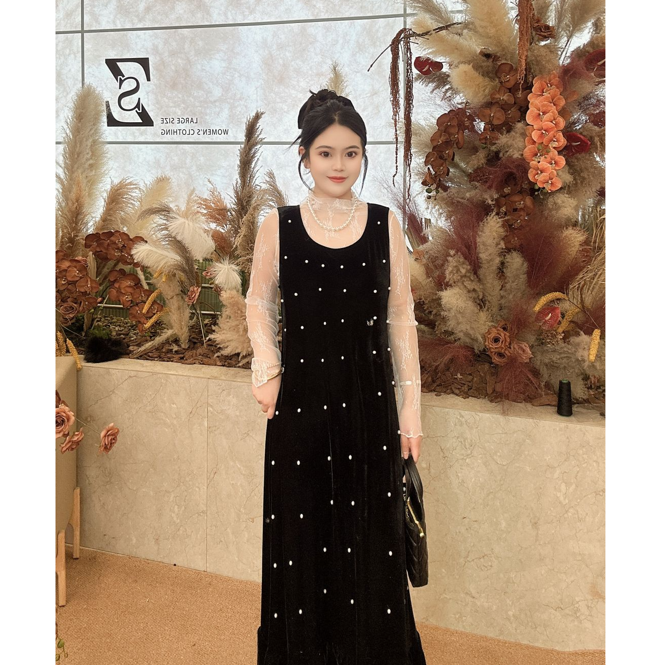 【张张定制】显瘦拼接气质精致打底+连衣裙两件套2652