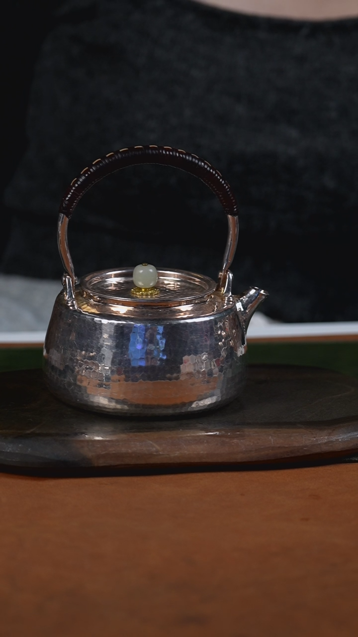 手工锤纹北村烧水提梁