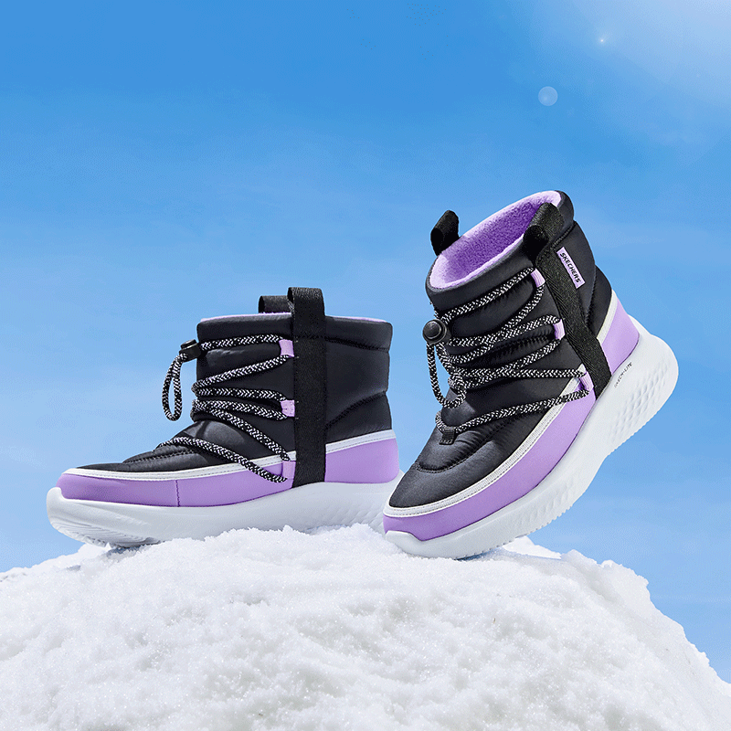 Skechers斯凯奇加绒运动鞋女童2025年新款舒适保暖儿童高筒雪地靴