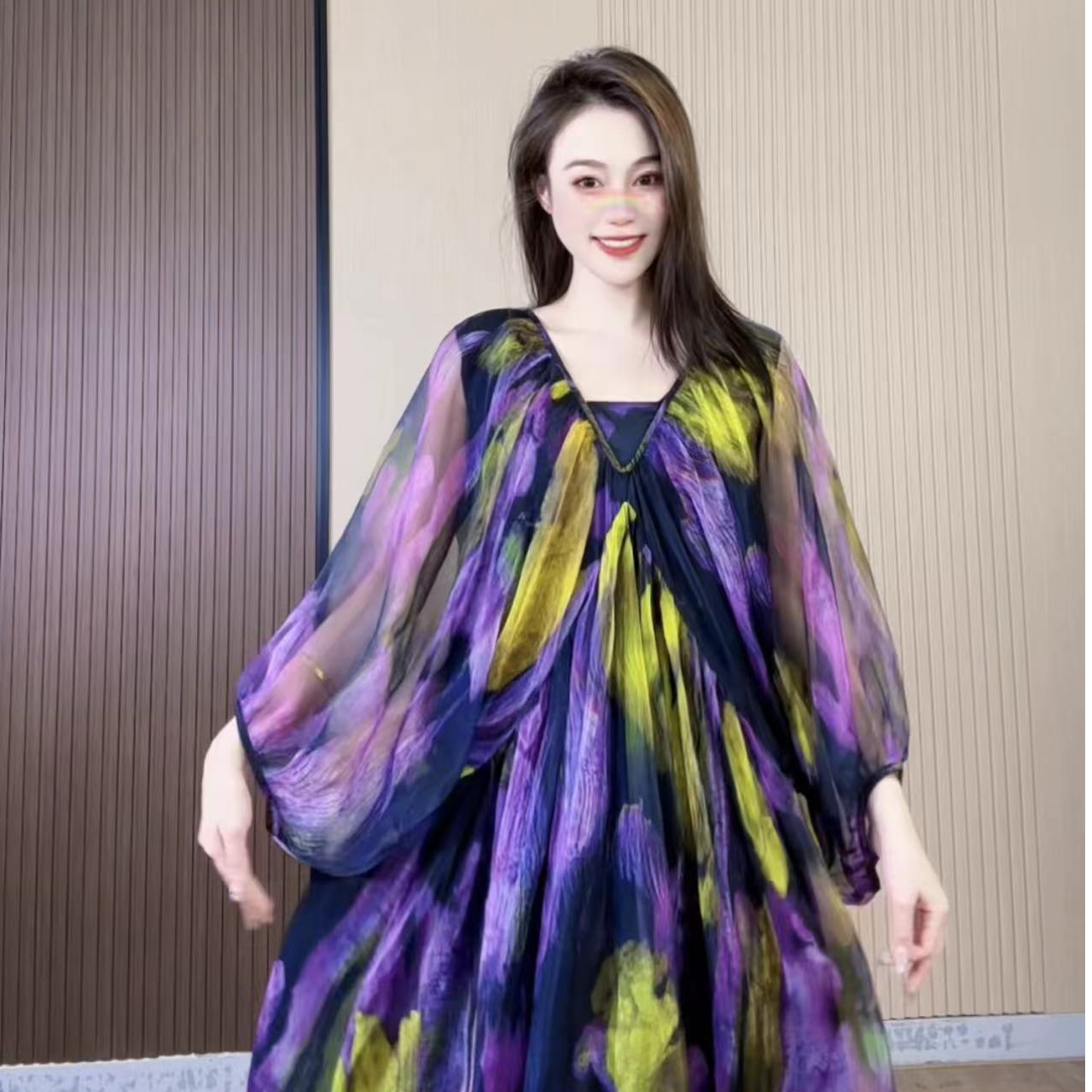 【爱菲雅】文文【紫风】气质夏季连衣裙30119-1