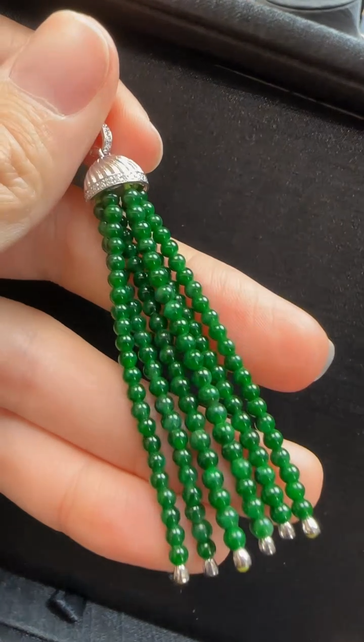 【闪购商品】翡翠颈饰18K金镶嵌630玉珠一个