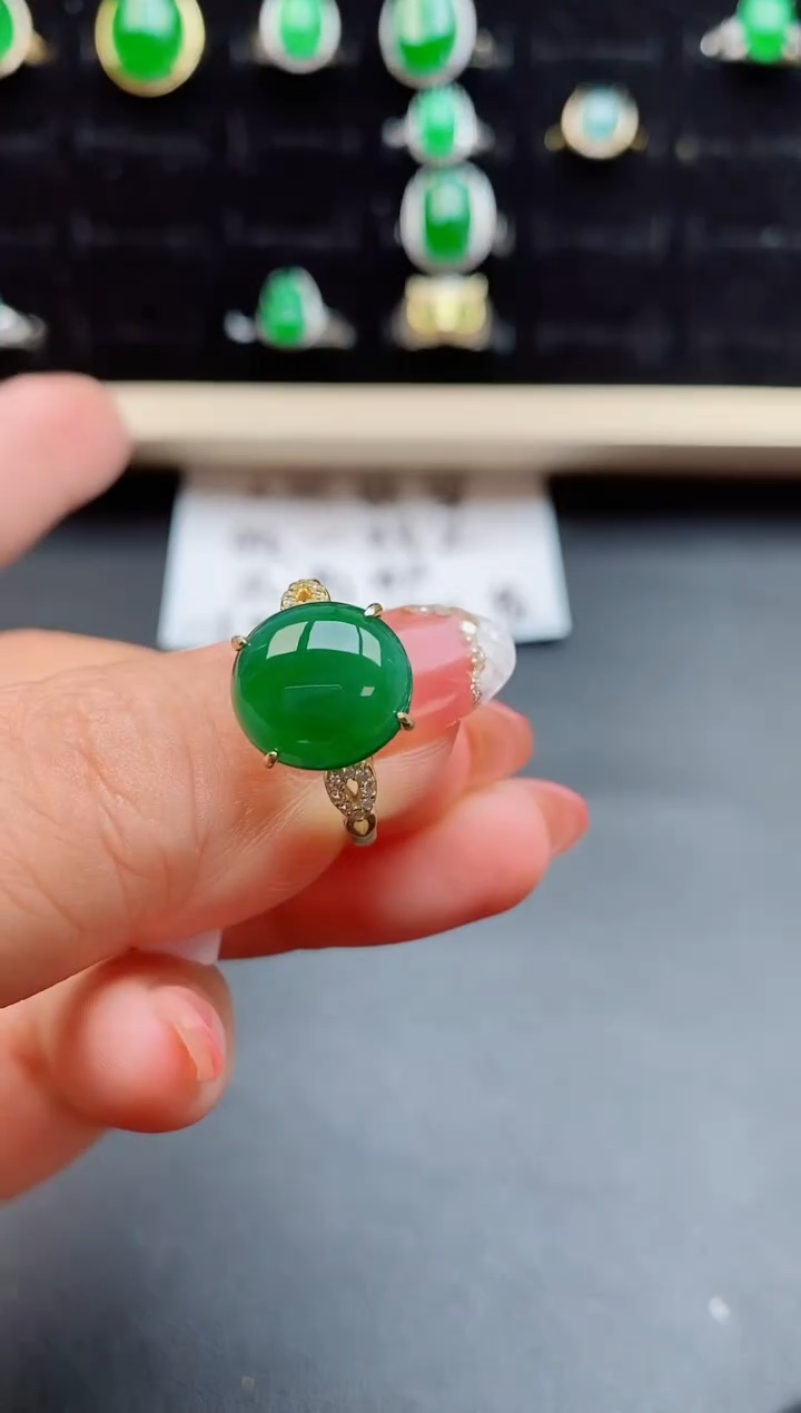 【闪购商品】翡翠戒指银S925镶嵌508008