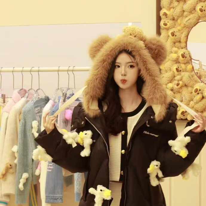 FOG（000）可爱小熊-秋冬保暖女士针织帽子-4N211F111