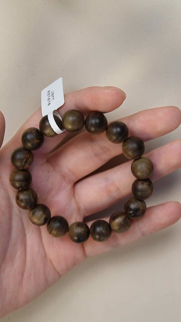 【闪购商品】檀香木手串/手链阴沉老山檀香1.2圆珠单圈瑕疵