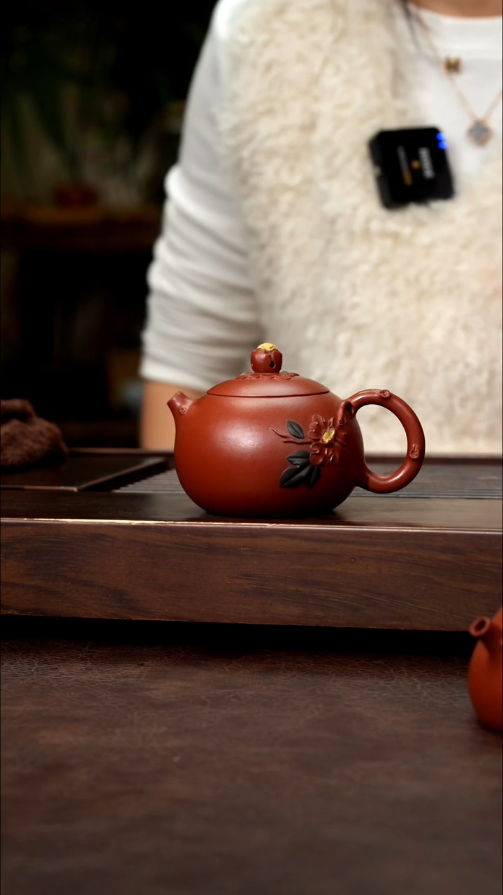 茶壶紫砂朱泥泥绘西施160cc左右