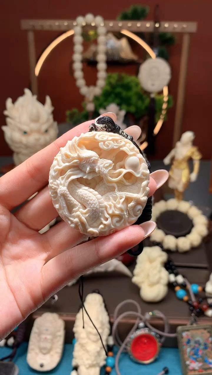 【闪购商品】菩提根/象牙果手串【重工版】龙凤呈祥