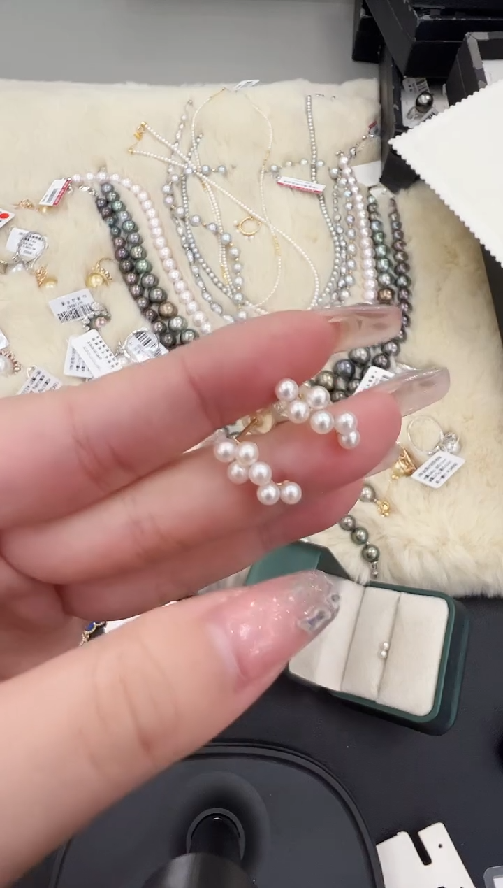 【闪购商品】海水珍珠耳包18K金镶嵌akoya耳包hyw