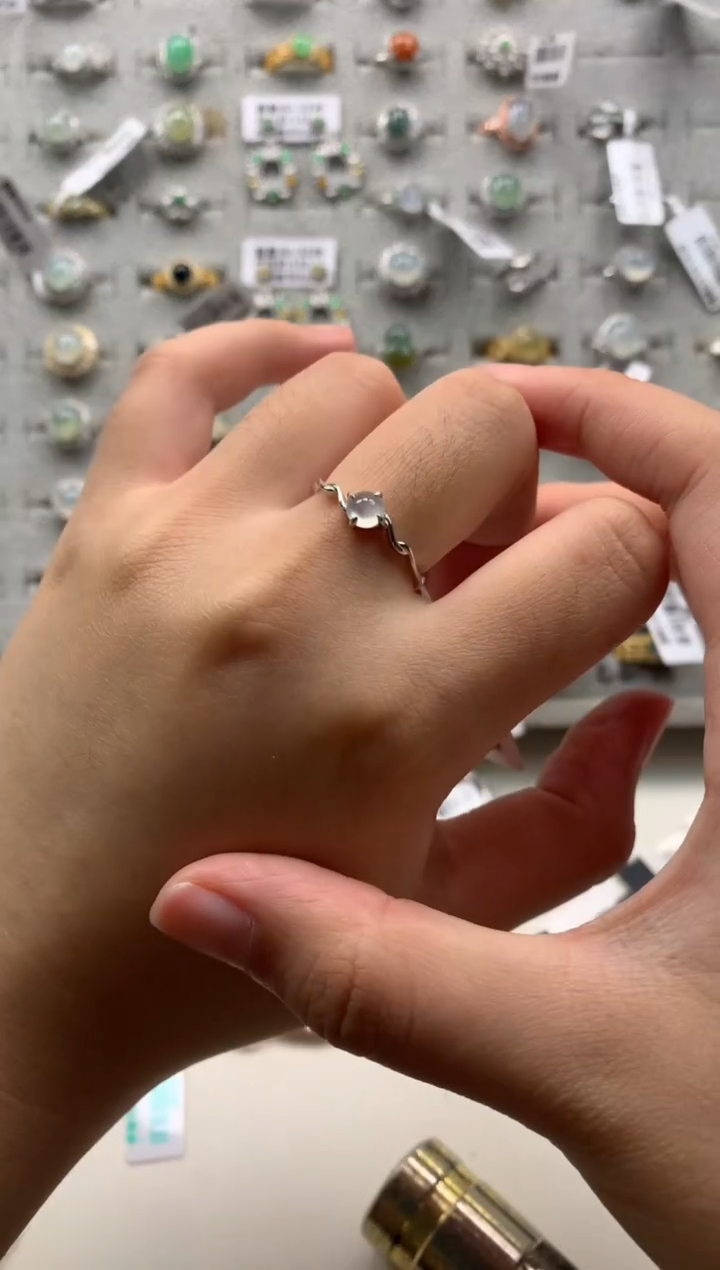 银S925镶嵌戒指翡翠3