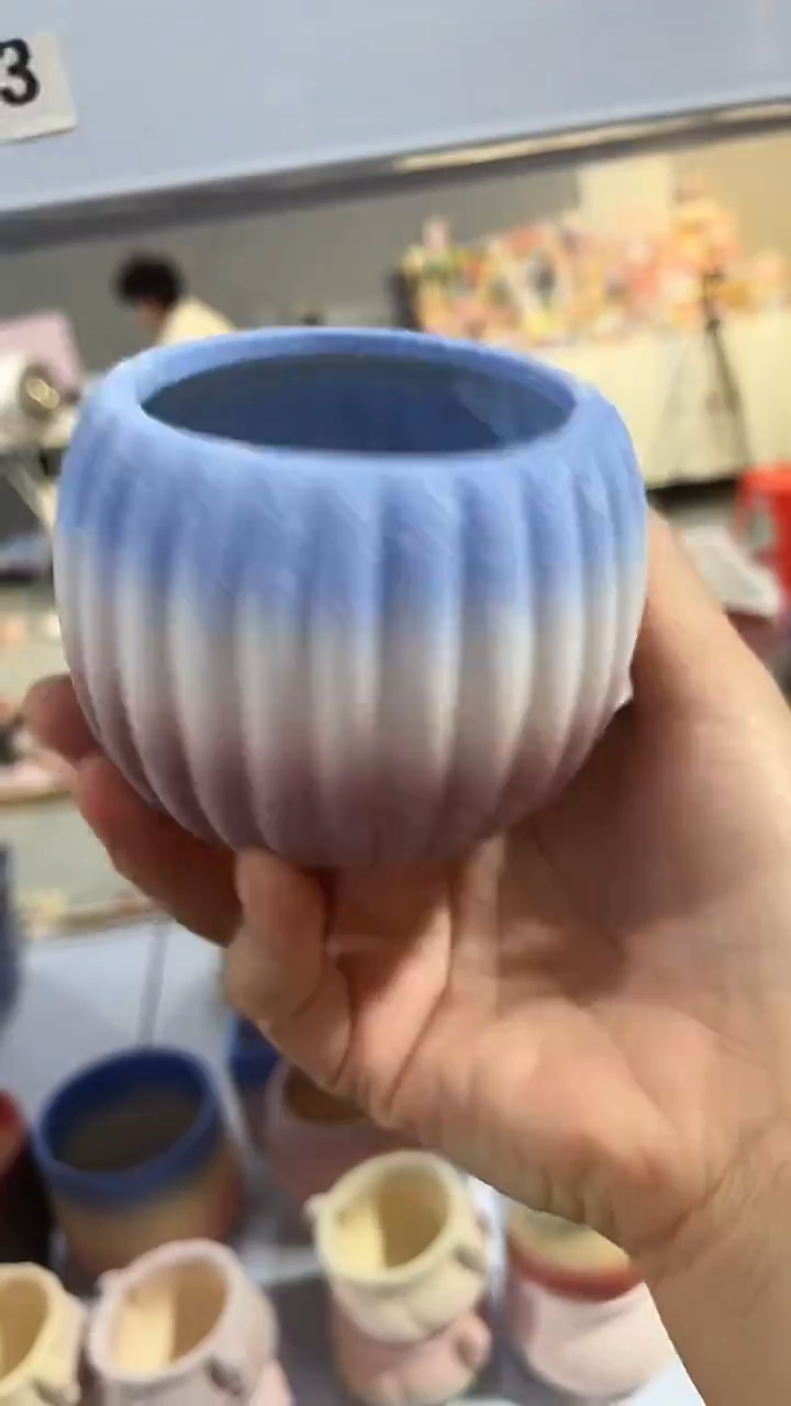 麦饭石粗陶多肉花盆口径6*6