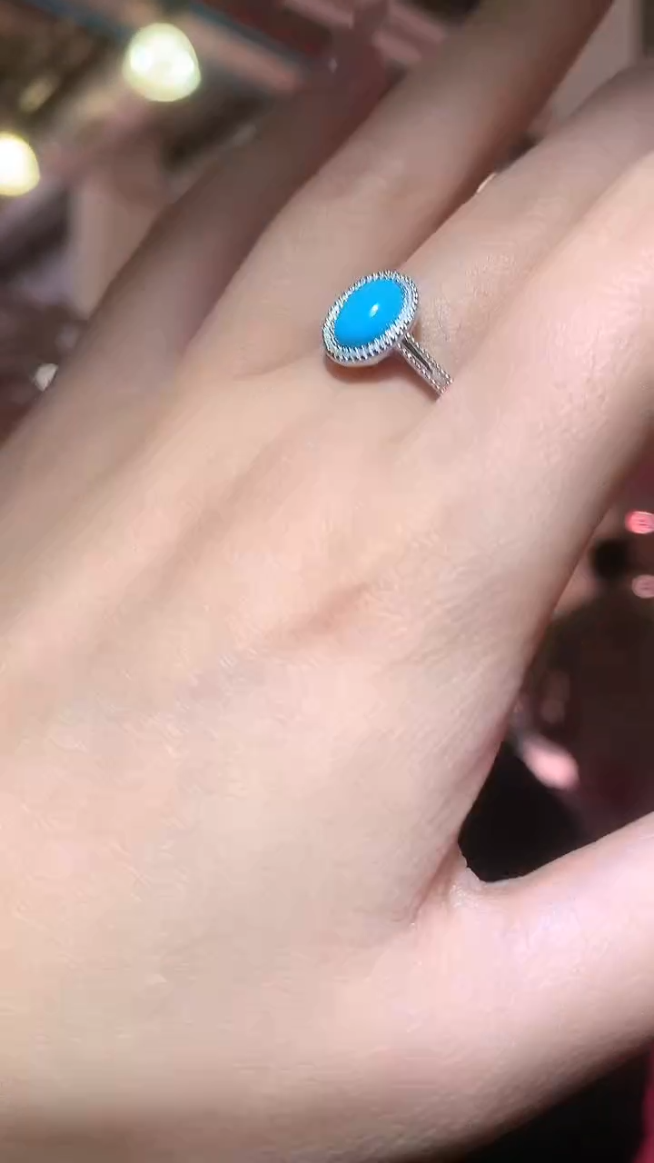 银S925镶嵌绿松石戒指【宝石世家严选】