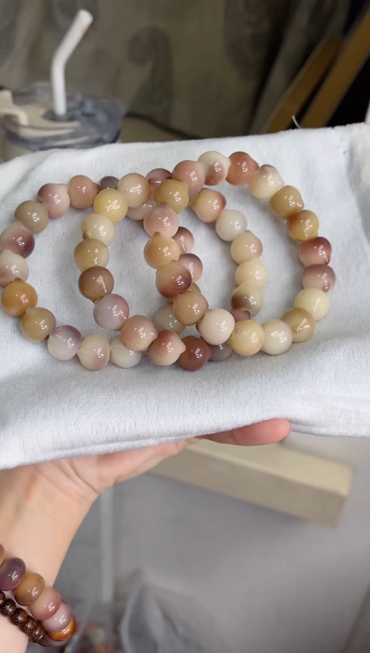 菩提根/象牙果手串z88紫美人玉化猫猫头13mm手串