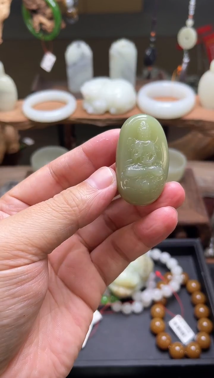 【闪购商品】和田玉吊坠未镶嵌若羌黄口 观音