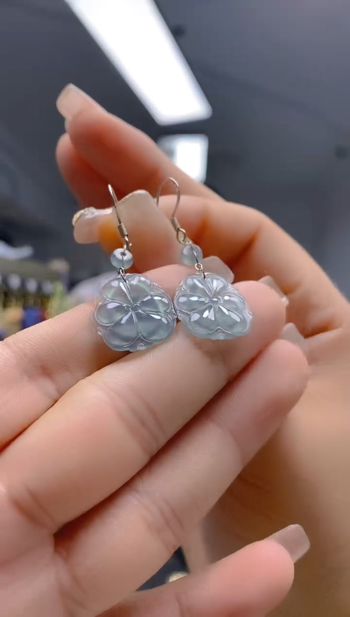 【闪购商品】翡翠耳饰合金345翡翠耳钩