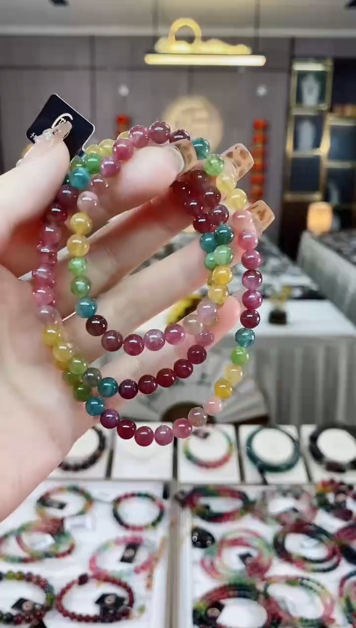 【闪购商品】三圈手串5mm+未镶嵌碧玺dan多样性发货一条