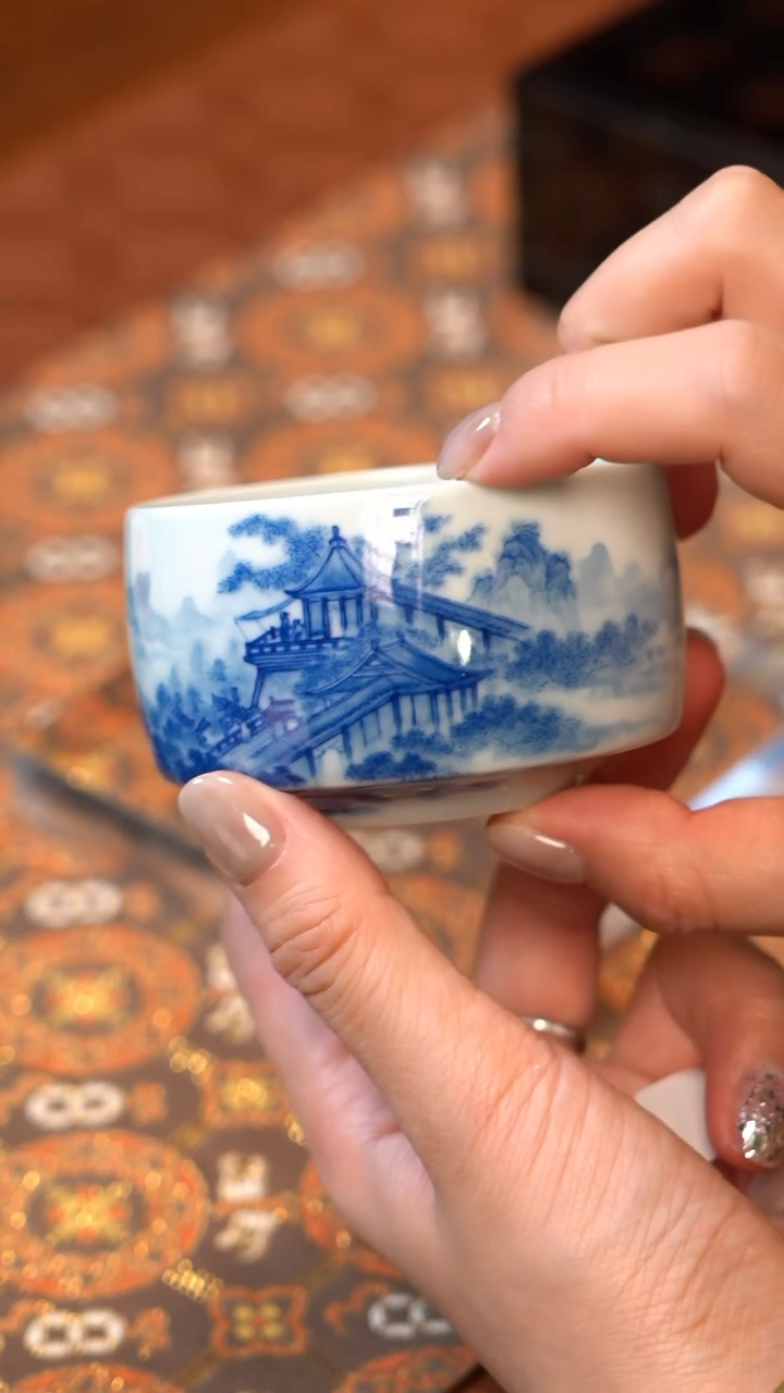 【闪购商品】L元煦窑元煦窑青峰夕霞图罗汉杯