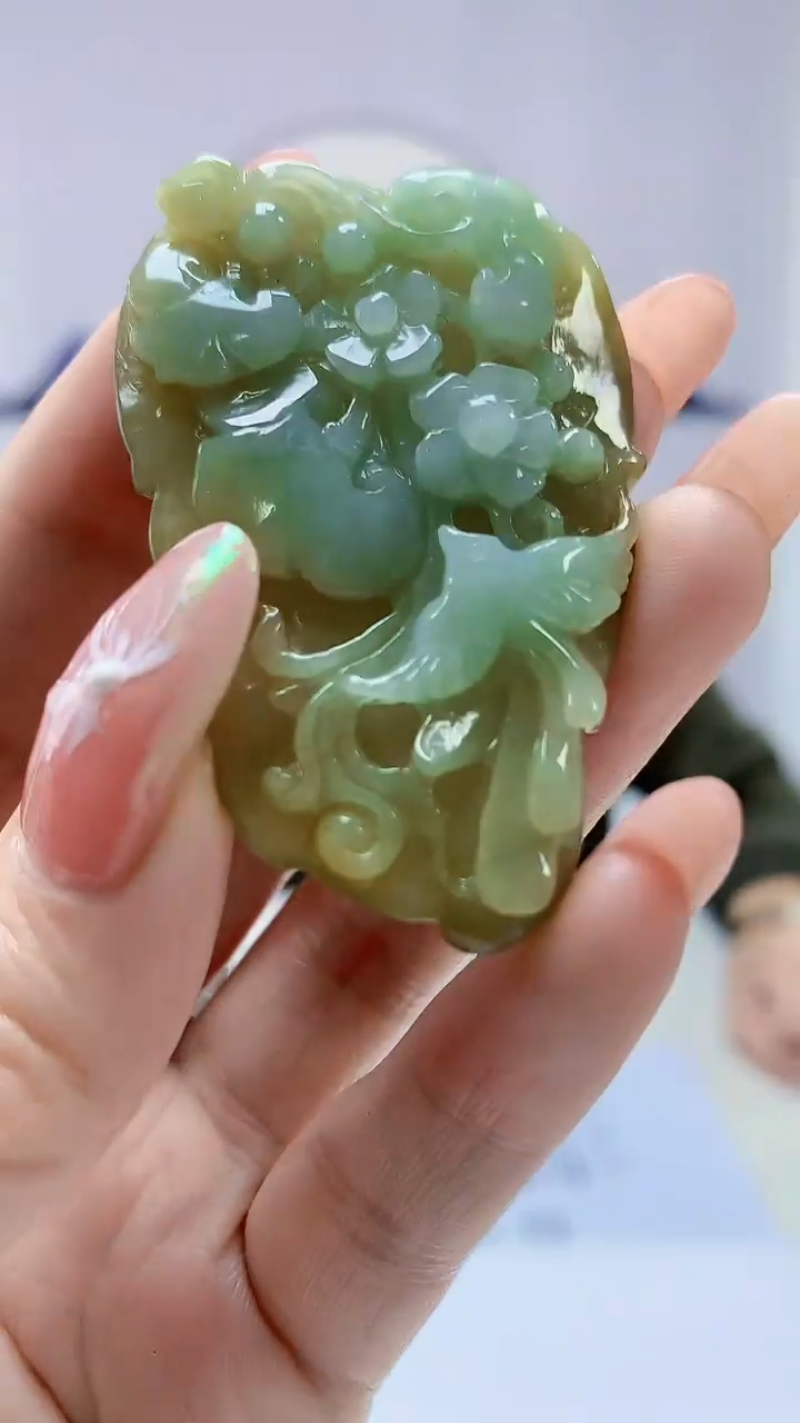 【闪购商品】定制翡翠未镶嵌5152DD-毛货挂件33