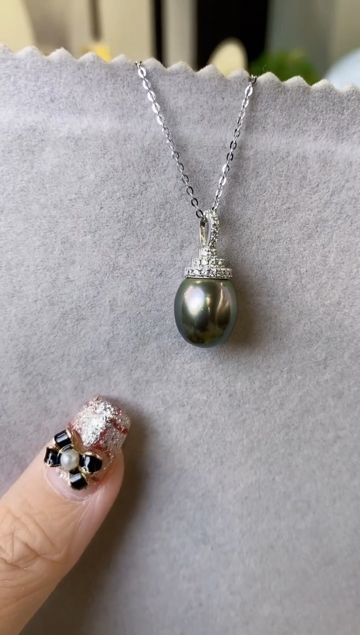 【闪购商品】海水珍珠吊坠(不含链)银S925镶嵌11-12海水珍珠吊坠