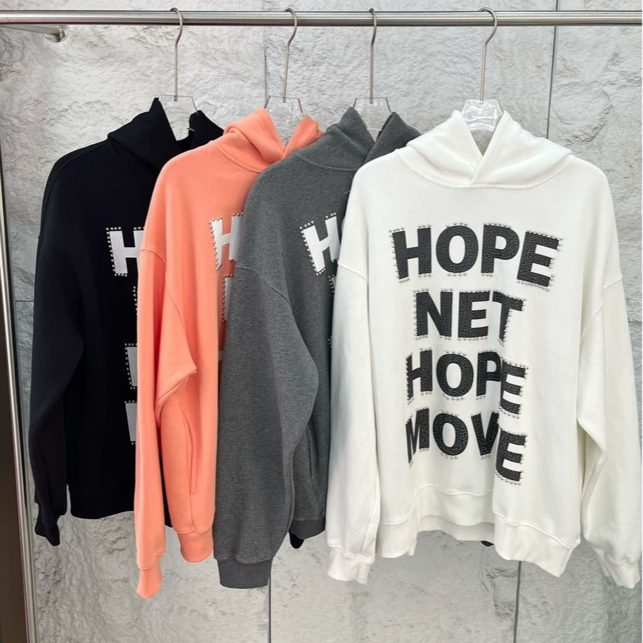 白鹤大人重磅纯棉烫钻字母设计感连帽卫衣男秋季宽松长袖套头外套