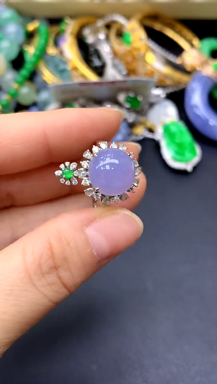 18K金镶嵌戒指翡翠404-中国好珍宝