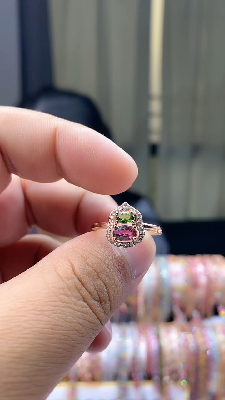 【闪购商品】碧玺戒指银S925镶嵌354345345