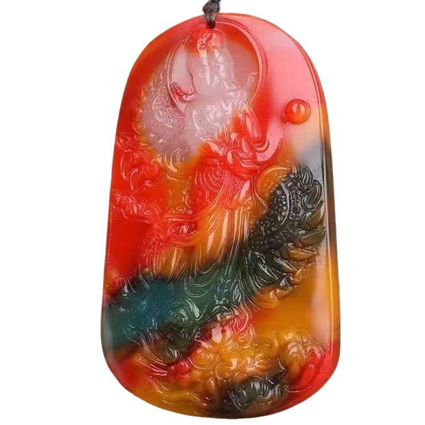 七彩踏龙观音流水摆件【韩哥】2.4