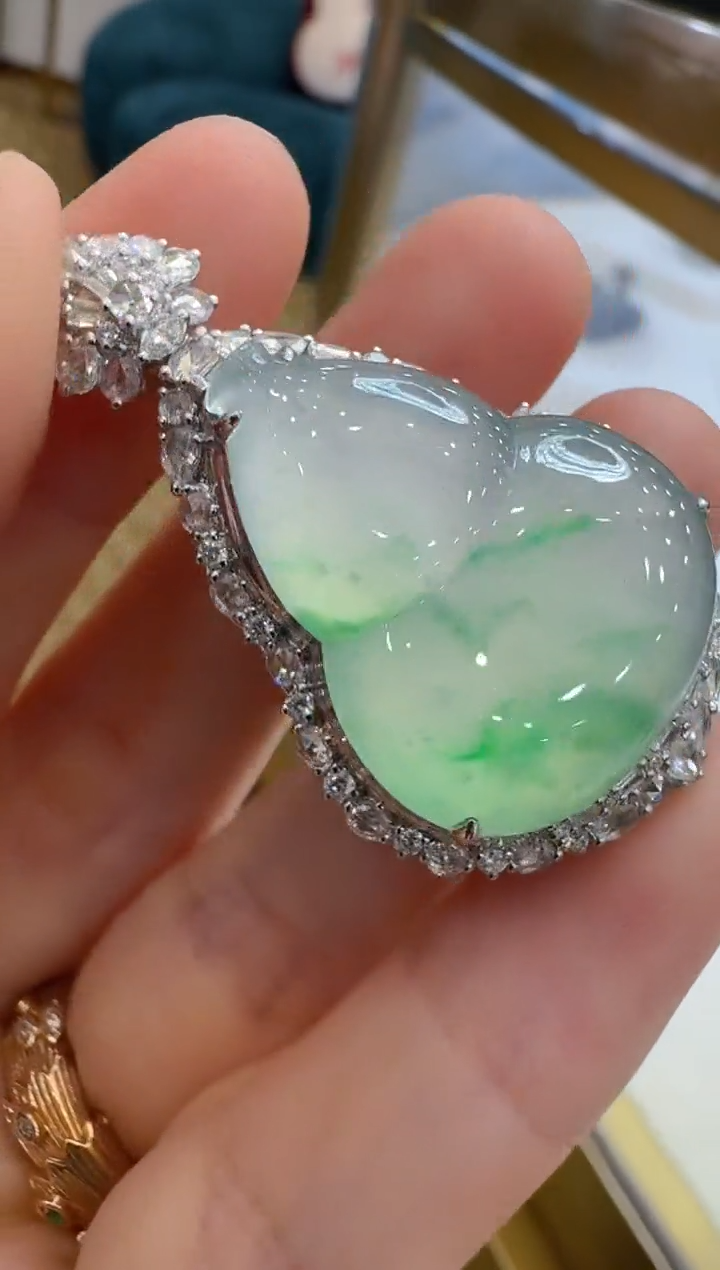 翡翠18K金镶嵌吊坠(不含链)多样性团购发一件