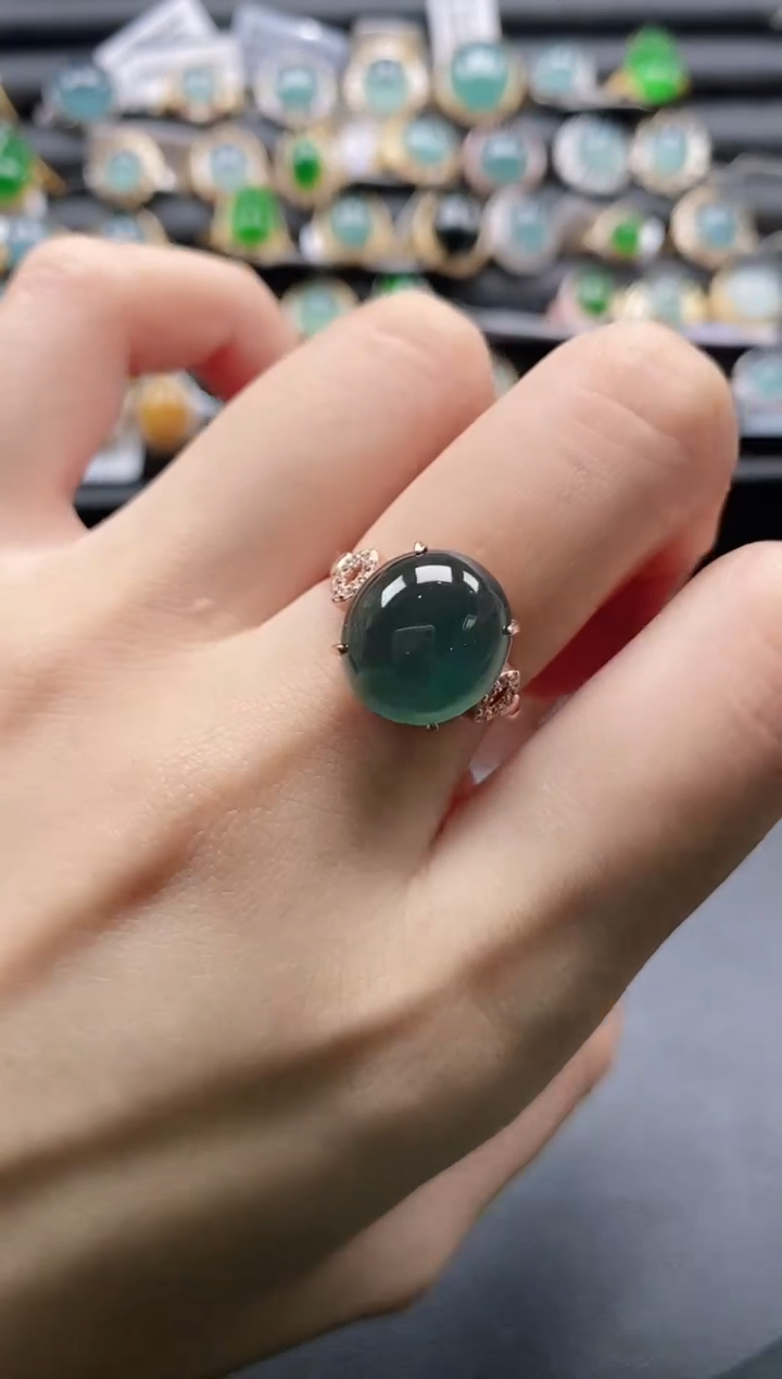 【闪购商品】翡翠戒指银S925镶嵌1111